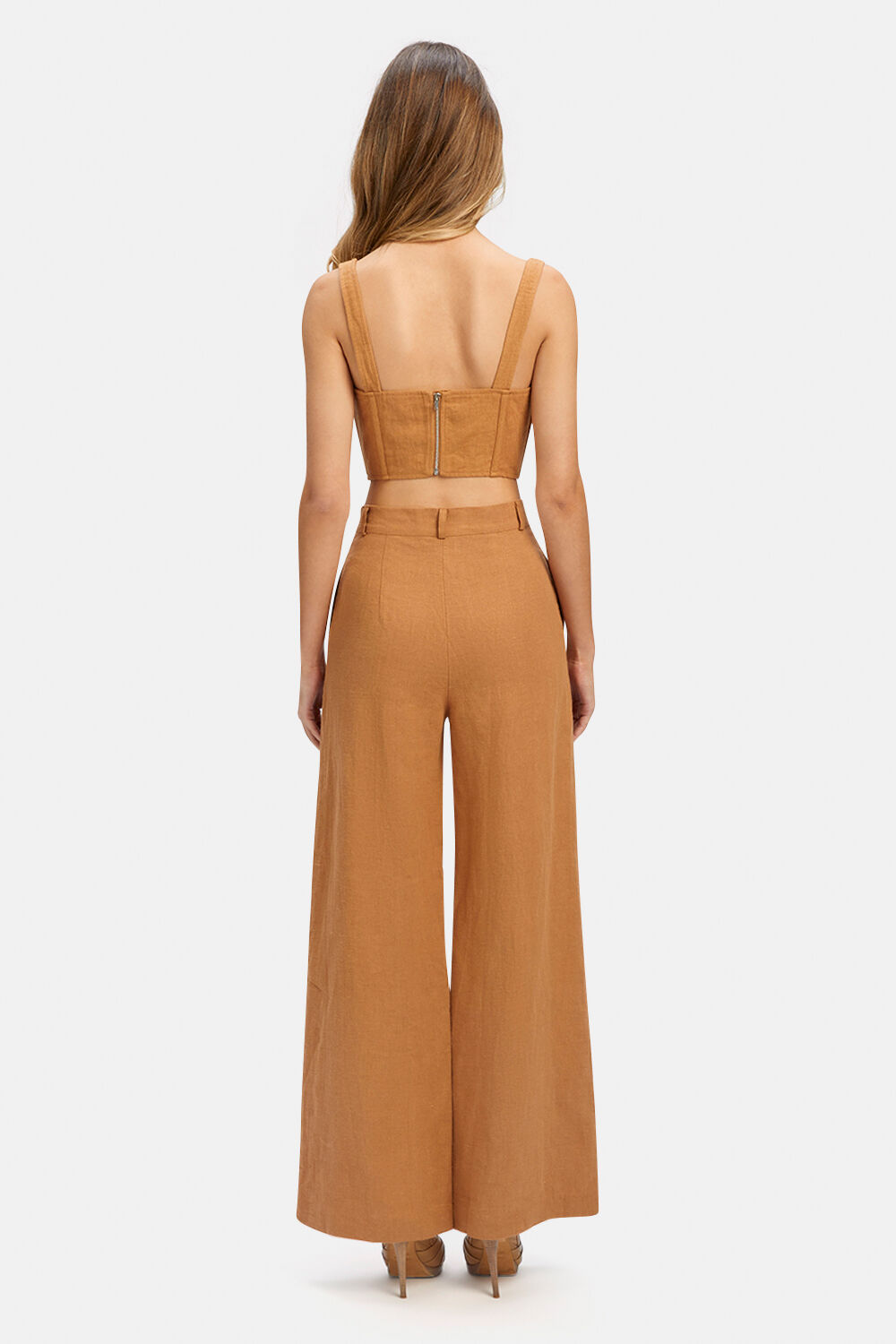 LINEN CORSET BUSTIER in colour HONEY MUSTARD