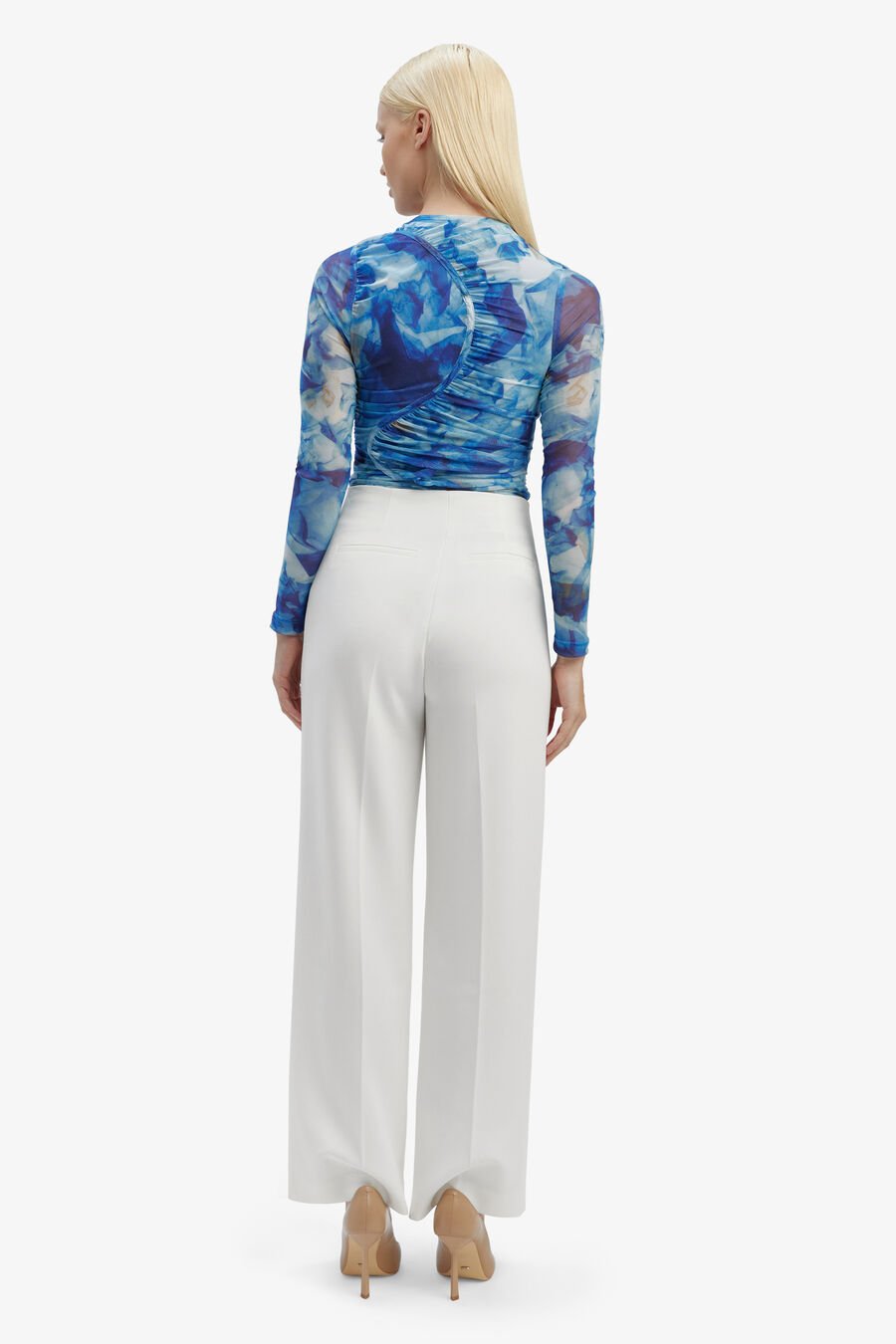 ANNA HIGH WAIST PANT in colour Orchid White