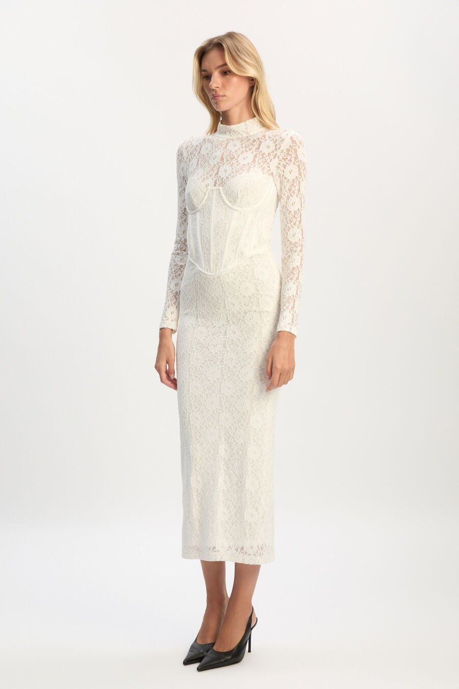 Carmen Lace Corset Midi Dress