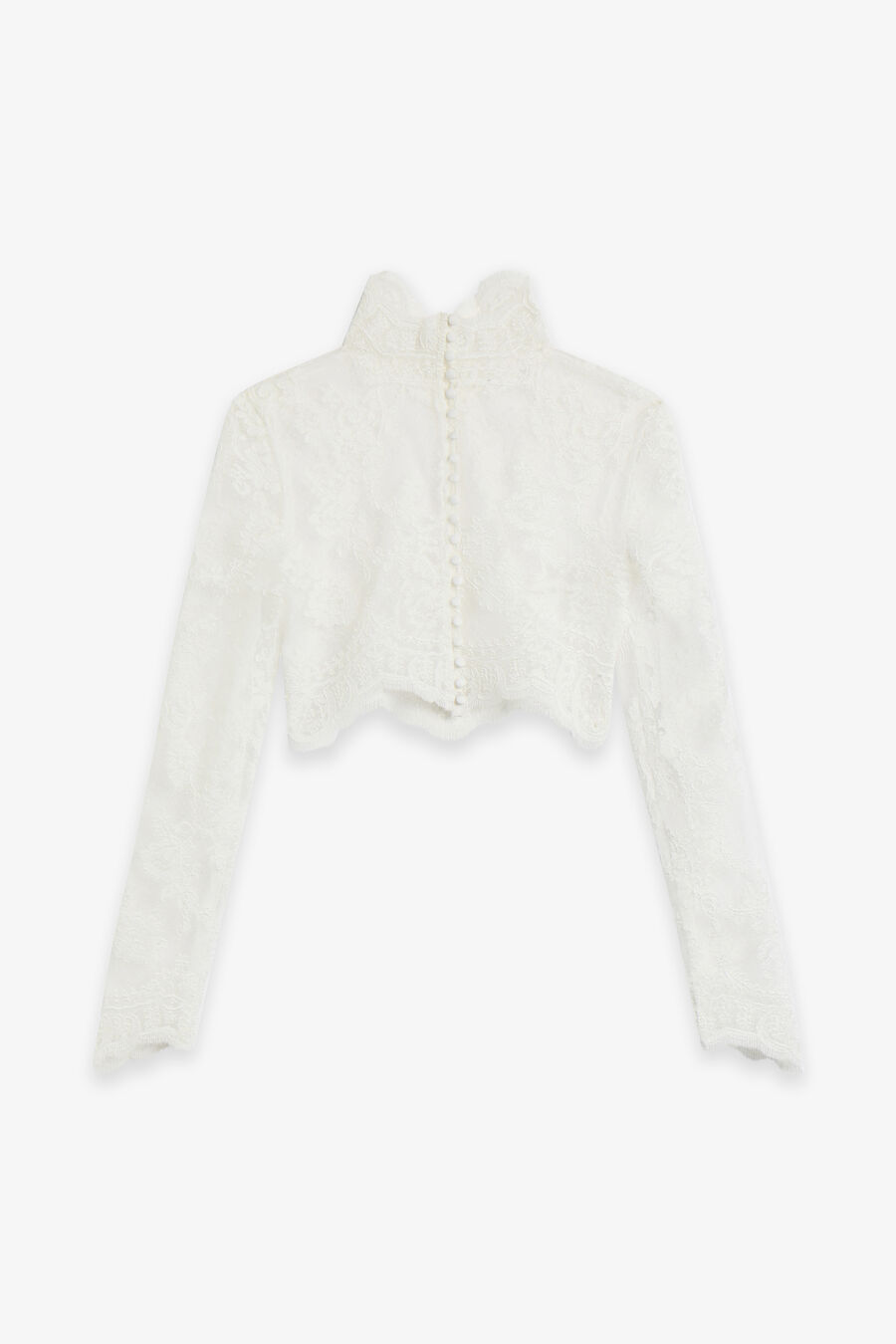 GRACE SHEER LACE TOP in colour Orchid White