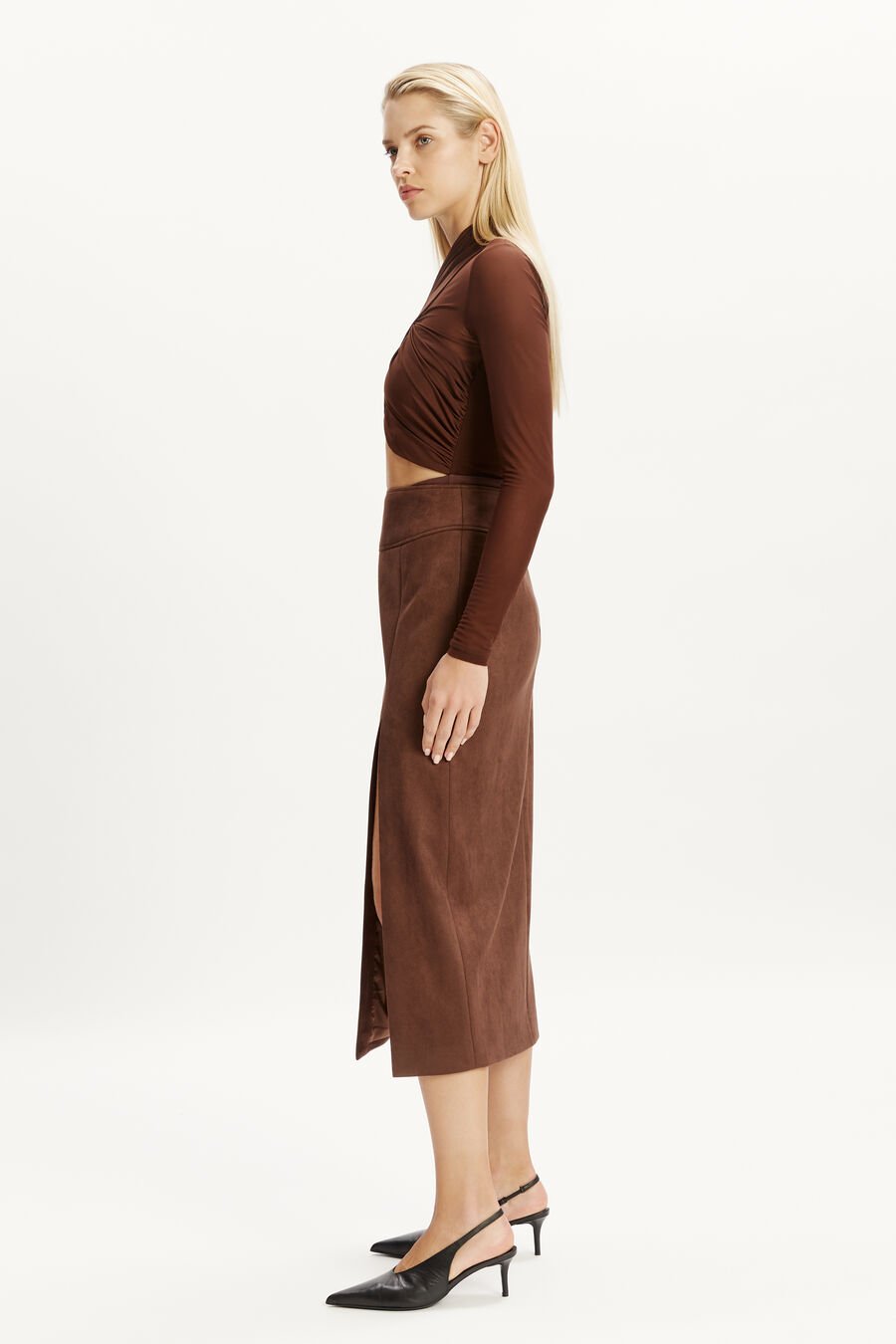 Dante Vegan Suede Midi Skirt