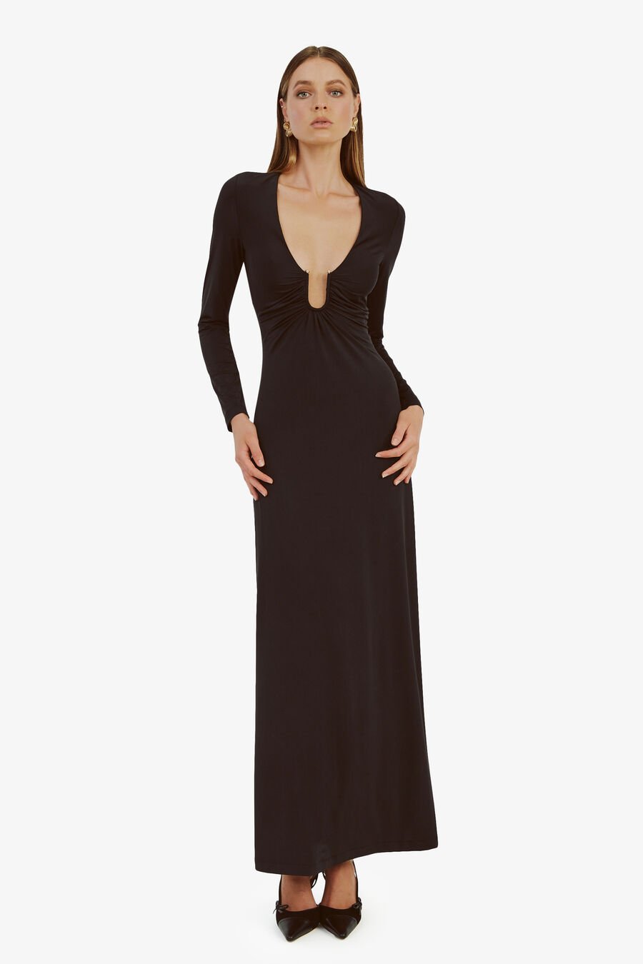 REMMY MAXI KNIT DRESS in colour BLACK