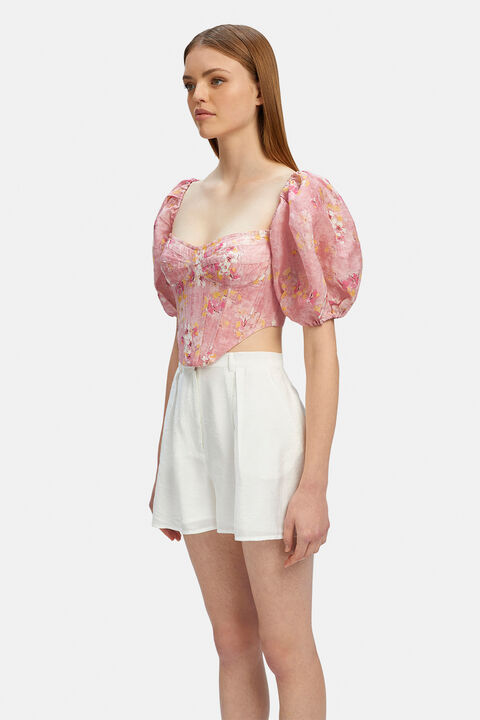 KIAH CORSET TOP in colour PINK T DYE