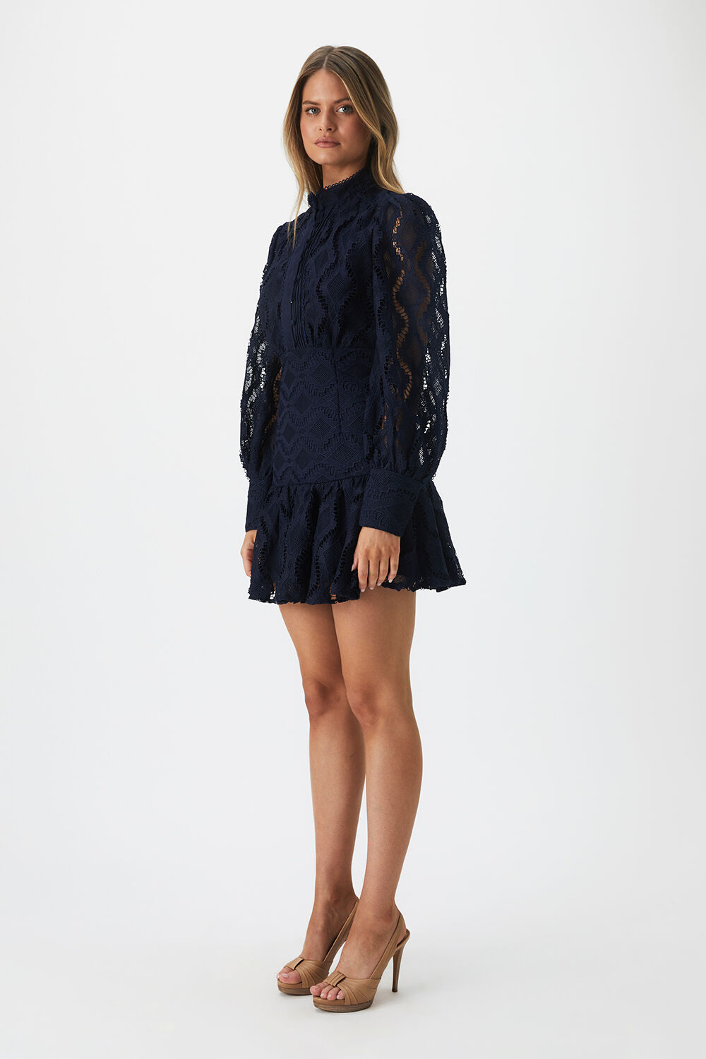REMY LACE DRESS in colour BLACK IRIS