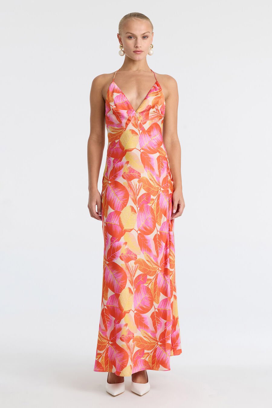 Yve Halter Printed Maxi Dress