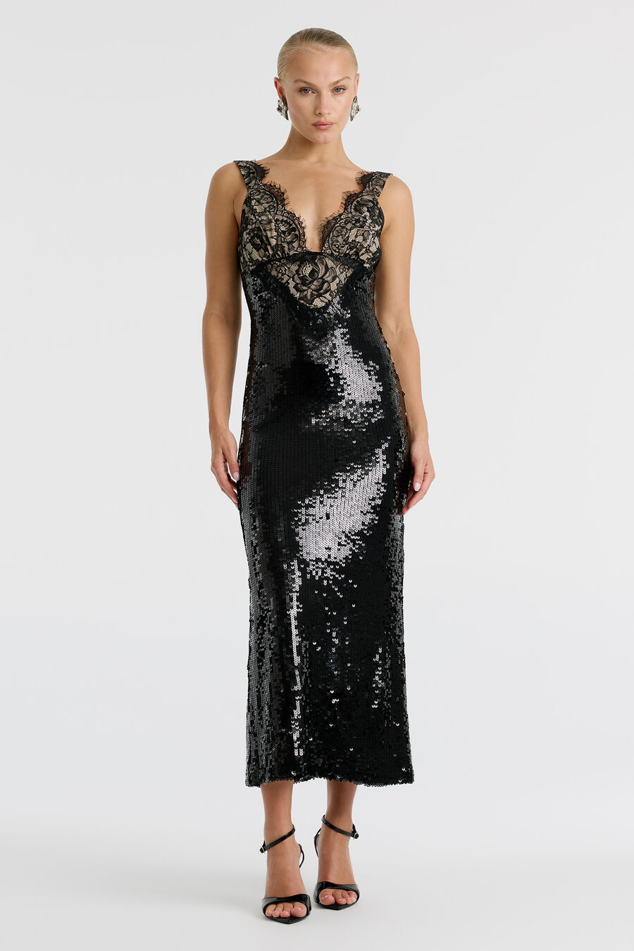 Torie Lace Sequin Maxi Dress