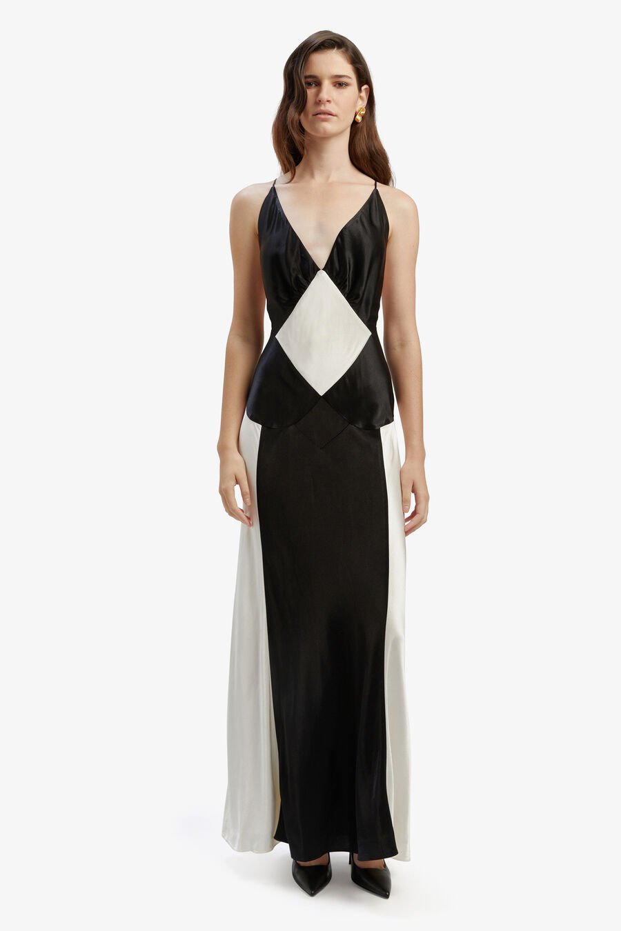 ADORA CONTRAST MAXI DRESS in colour Black Ivory