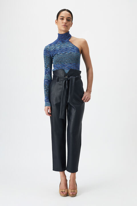 DEBBIE VEGAN LEATHER PANT in colour BLACK IRIS