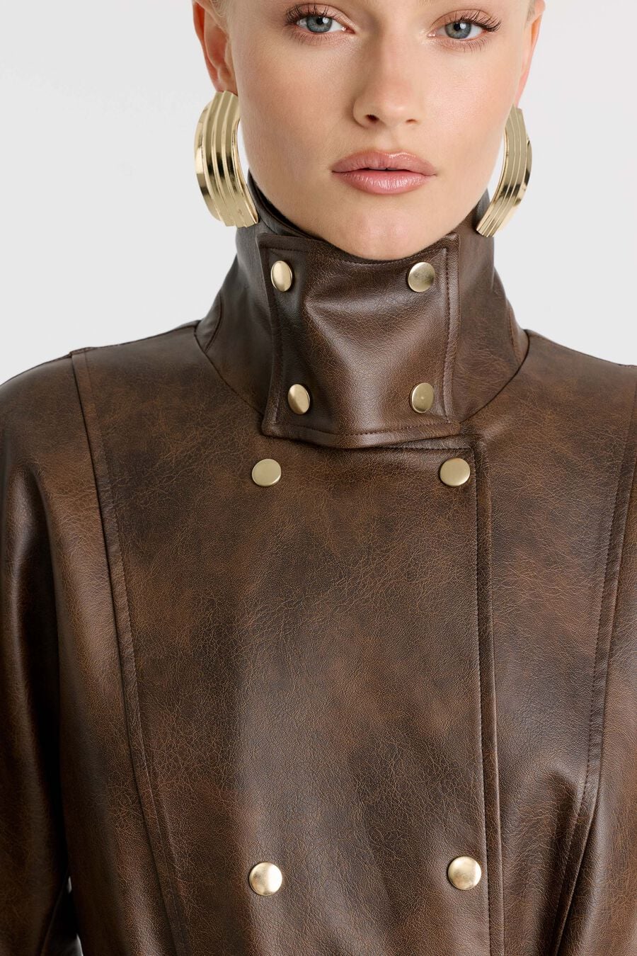 Milana Vegan Leather Trench