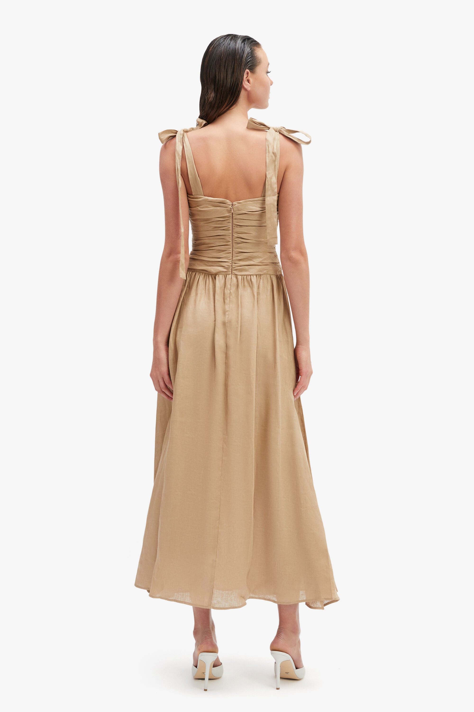 chiffon a line midi dress Donna Karan Women's Faux Wrap Floral A-Line Midi Dress main image 0