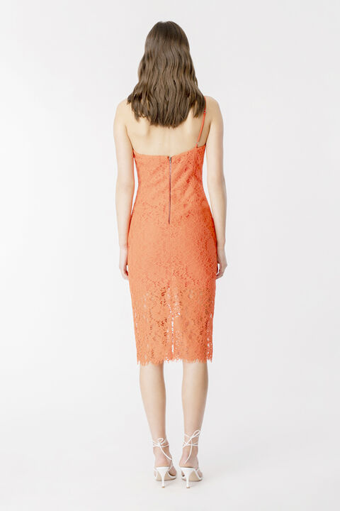 送料無料 バードット Bardot レディース 女性用 ファッション ドレス Maya Lace Midi Dress Orange