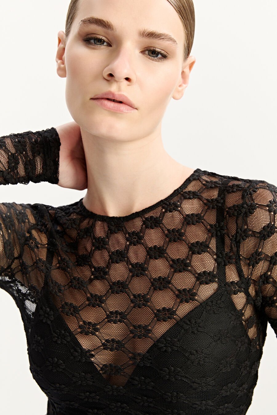 Adoni Sheer Long Sleeve Top