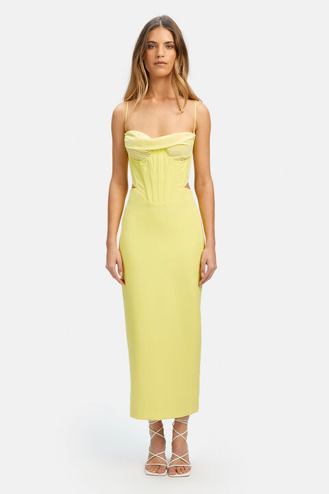 MARTINI MIDI DRESS in colour LEMON ZEST