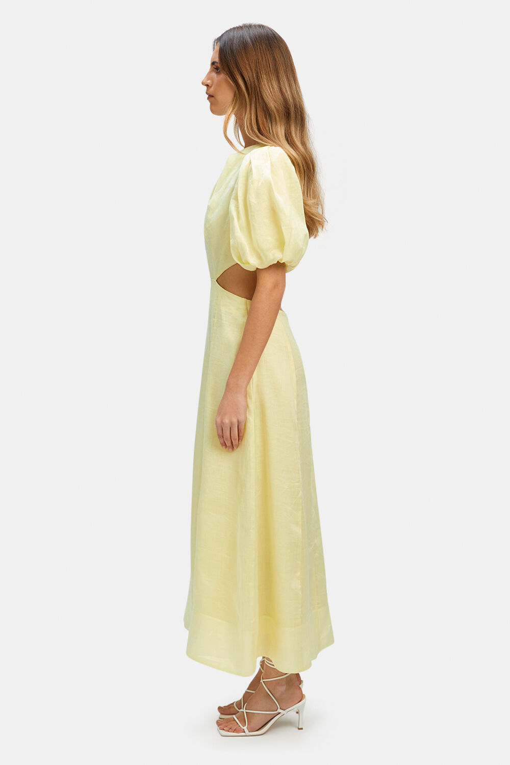 MALINA MIDI DRESS in colour BUTTERCUP