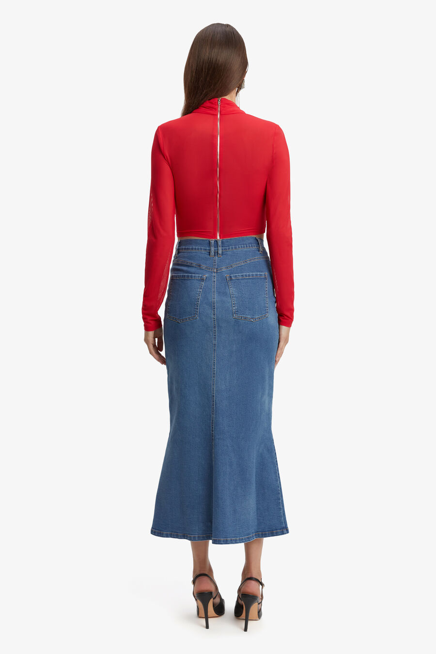 ALIYAH TOP in colour FIRE RED