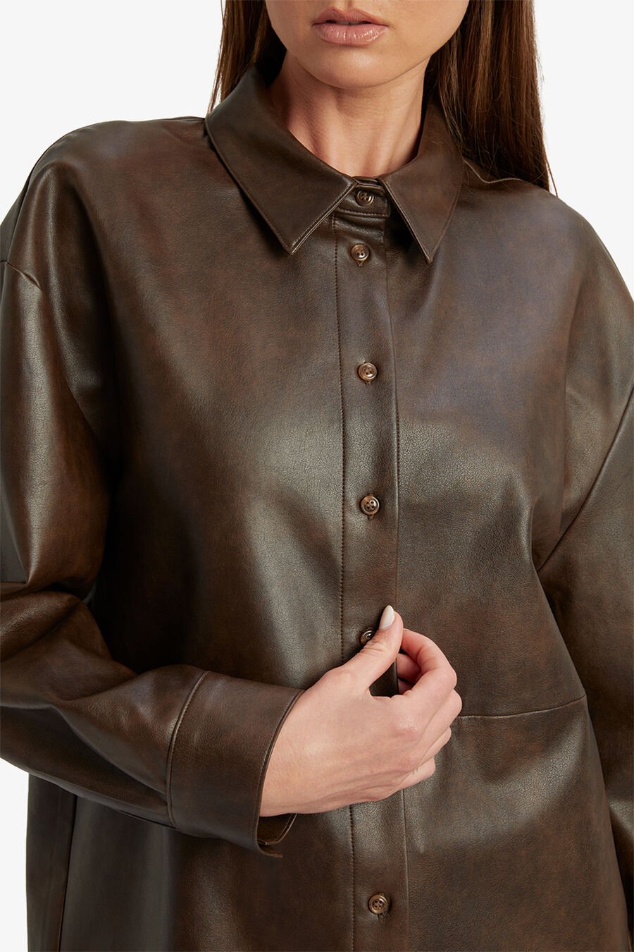 Jaedon Vegan Leather Shirt