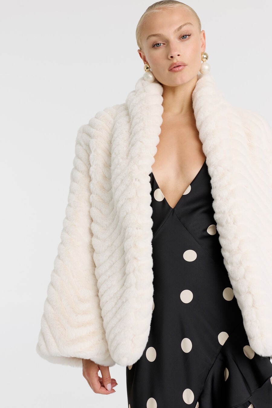 Renalda A-line Faux Fur Coat