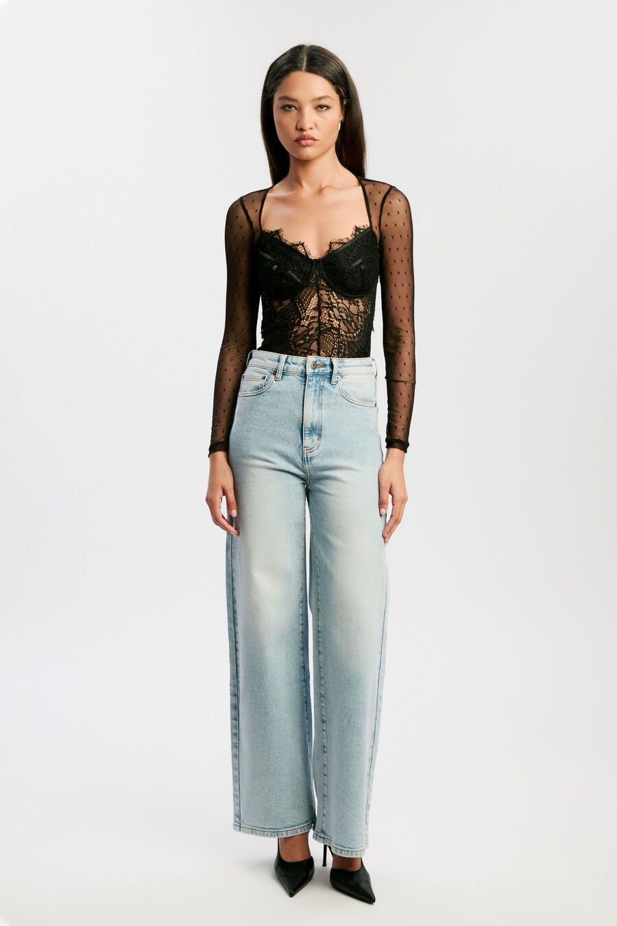 HEIDI WIDE LEG JEAN in colour Light Denim