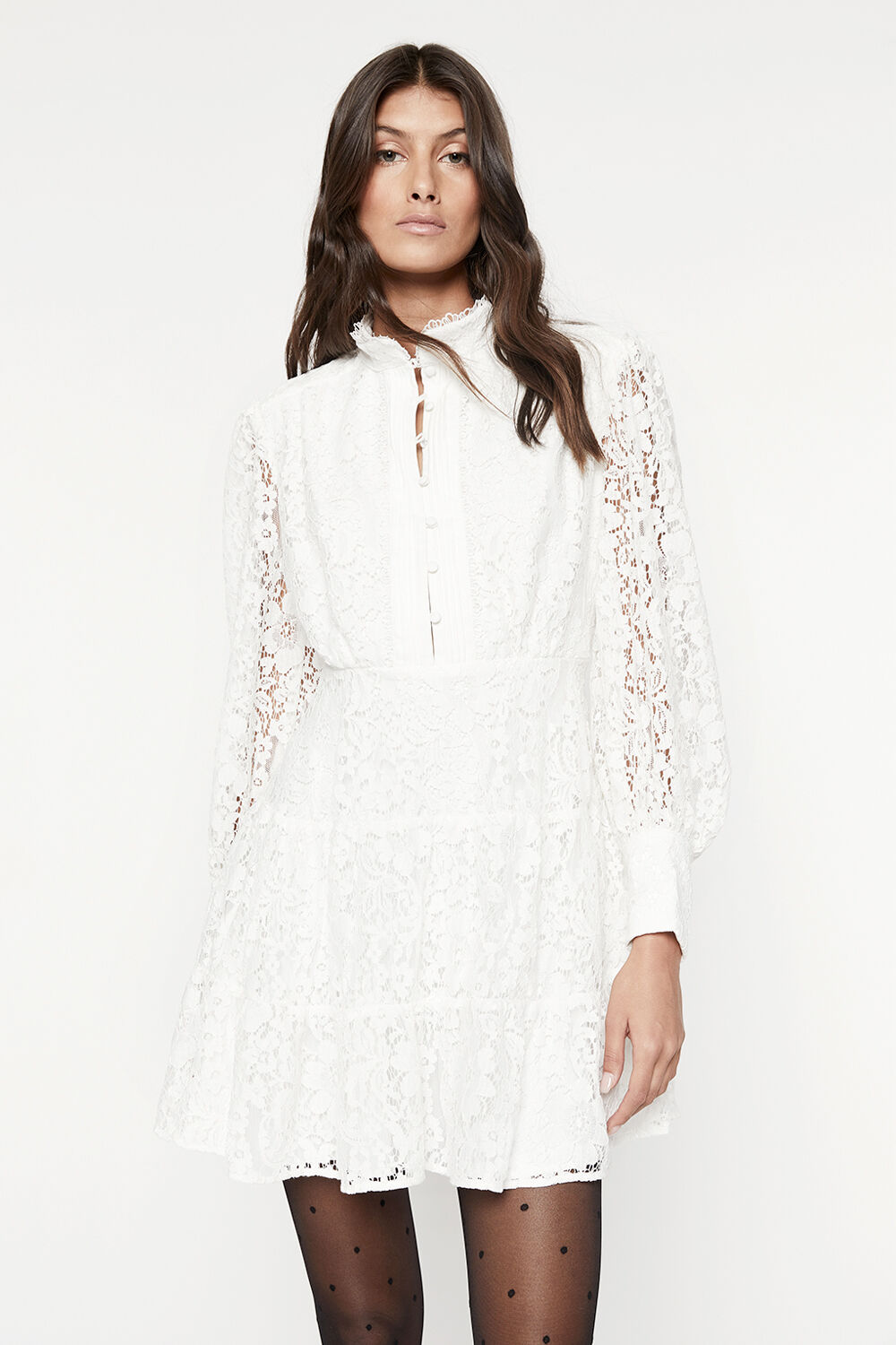 White lace dress bardot Clearance