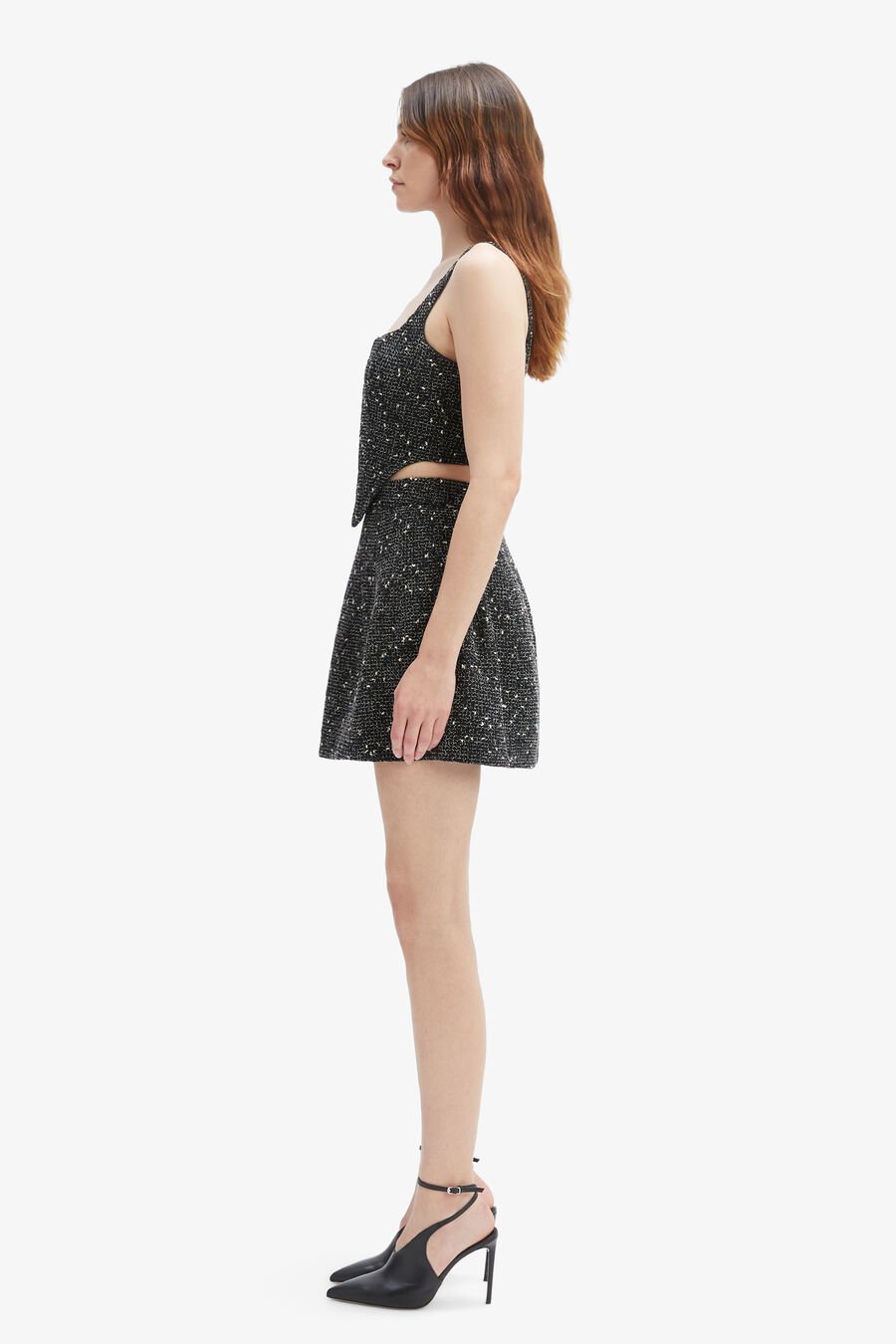 LYNA BALLOON MINI SKIRT in colour BLACK