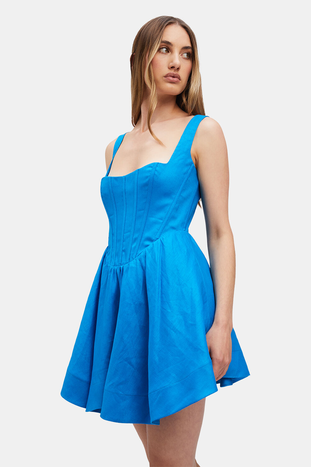ZENAIDA CORSET MINI DRESS in colour ROYAL BLUE