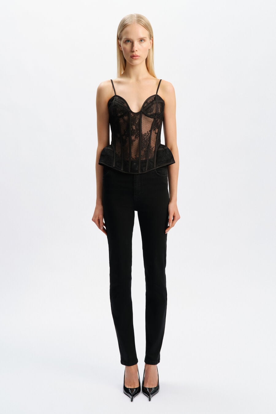 FRANCESCA LACE BUSTIER in colour Black