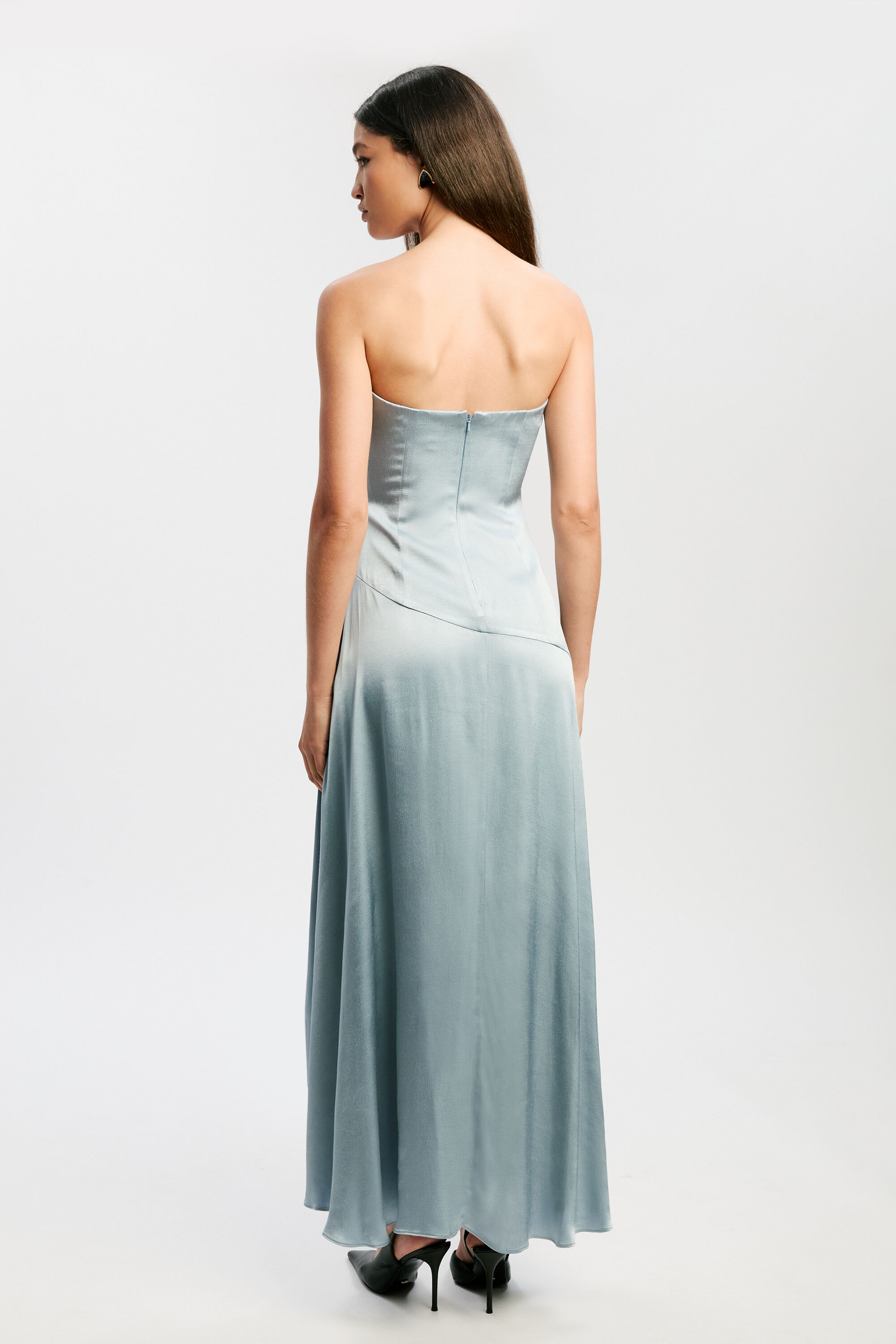 Lorenza Midi Dress In Dusty Blue | Bardot Lorenza Midi Dress In Dusty Blue | Bardot
