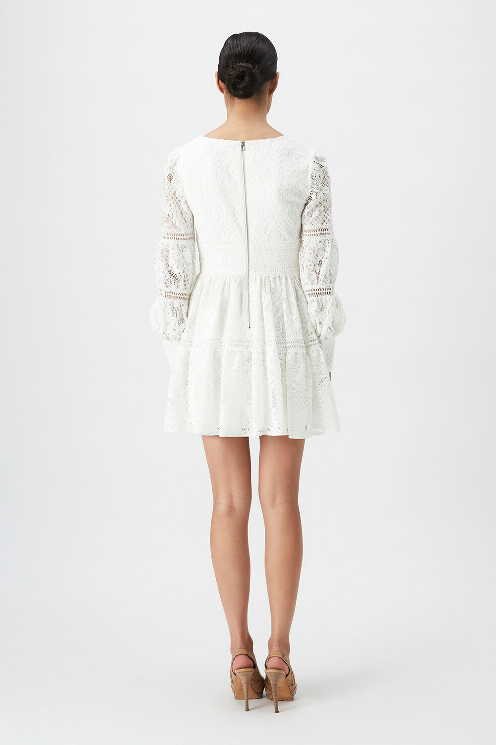 VENICE LACE MINI DRESS in colour CLOUD DANCER