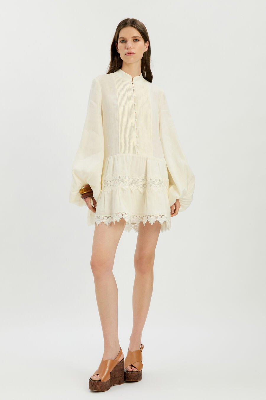 Antonia Lace Trim Mini Dress