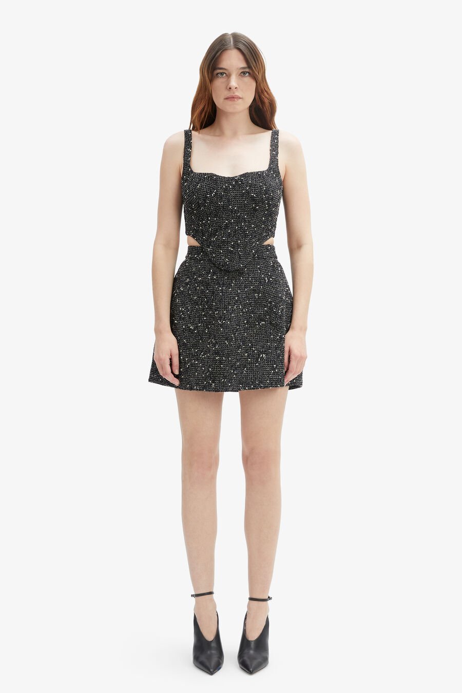 LYNA BALLOON MINI SKIRT in colour BLACK