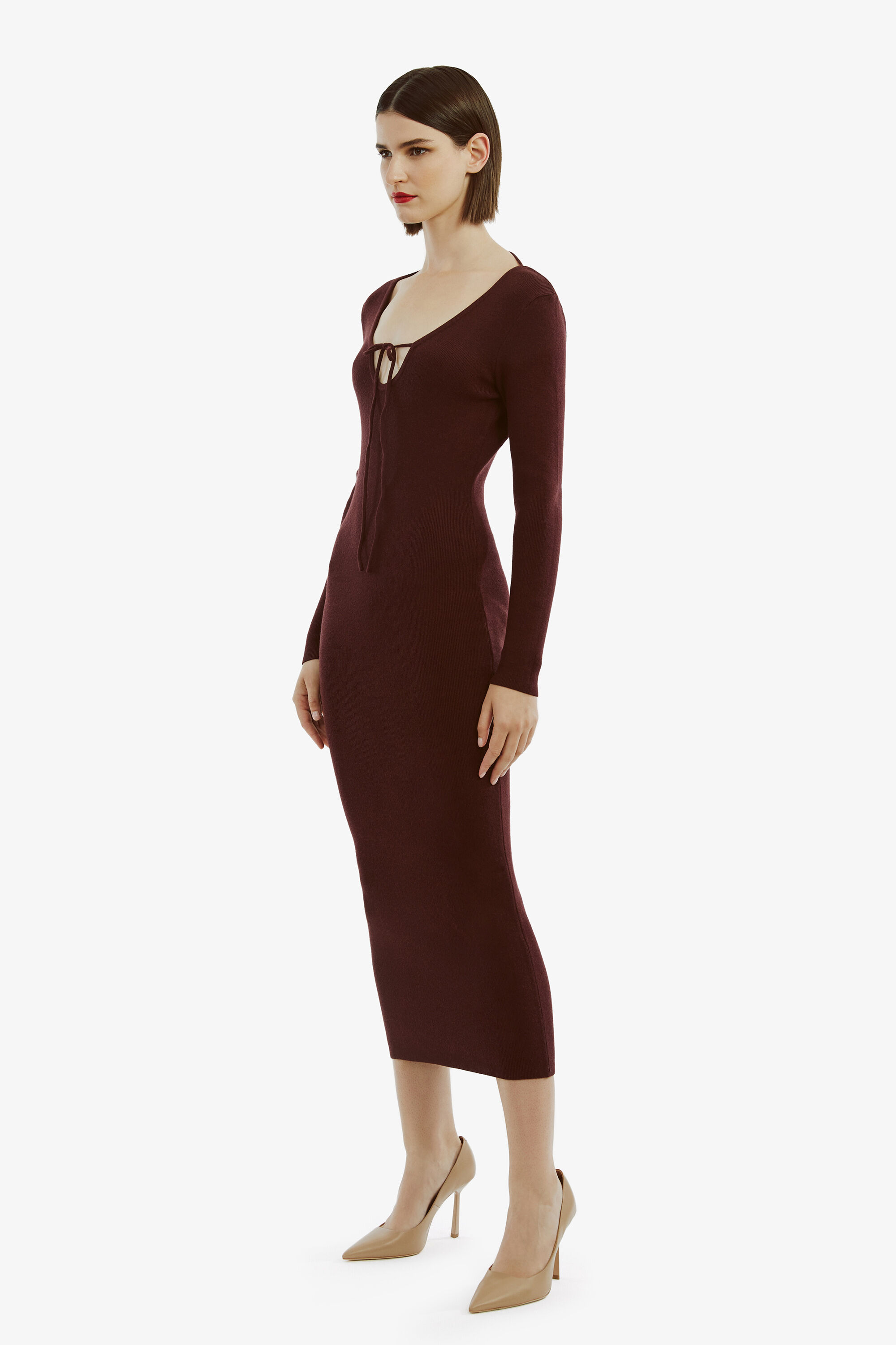 burgundy bardot midi dress Burgundy Off The Shoulder Mermaid Satin Long Formal Prom Dresses Burgundy / 00 main image 0