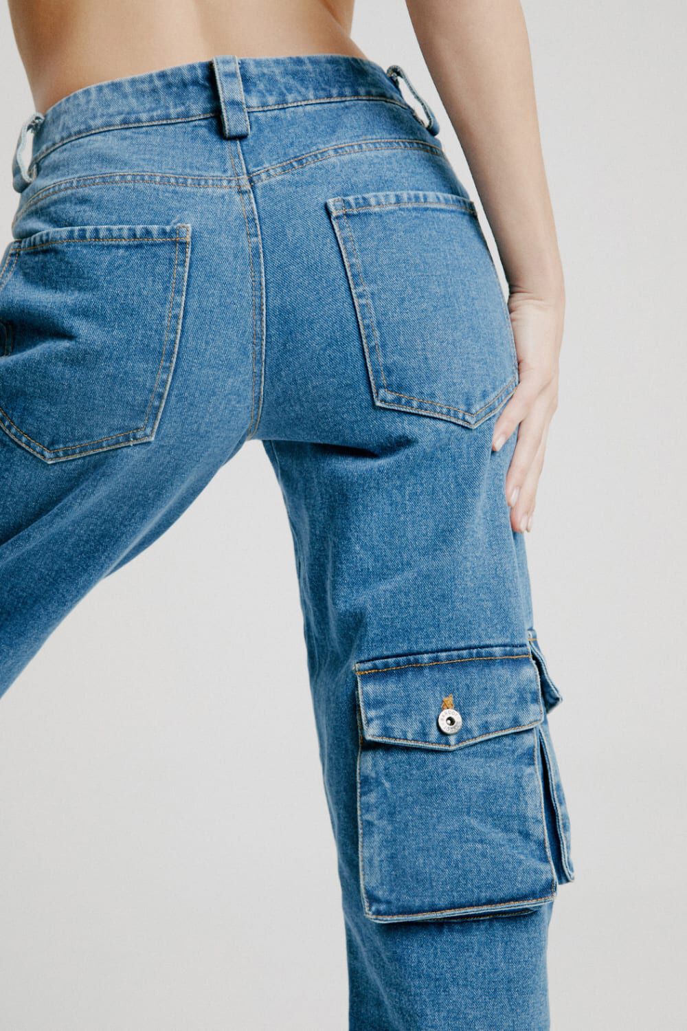 DENIM CARGO PANT in colour CITADEL
