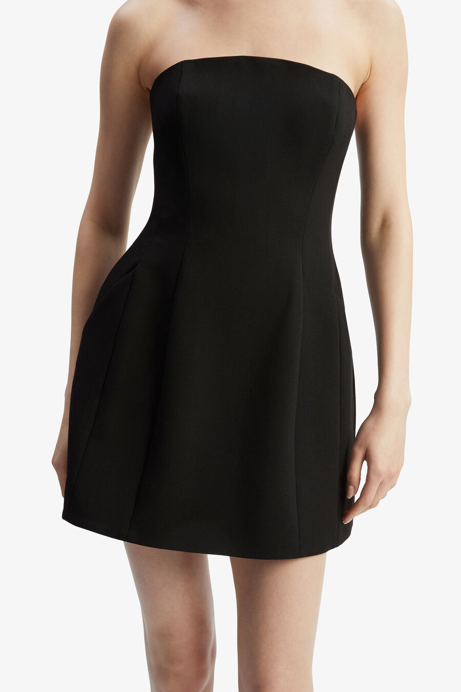 KAROLINE HOURGLASS MINI DRESS in colour BLACK