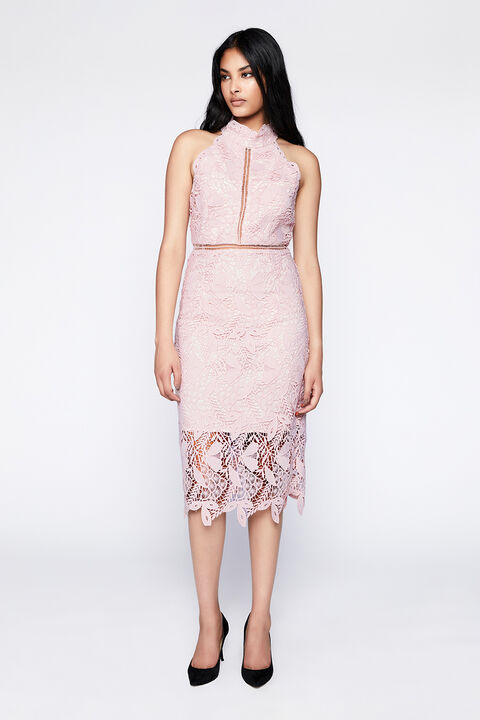 WILLOW FLORAL LACE DRESS in colour SOFT PINK