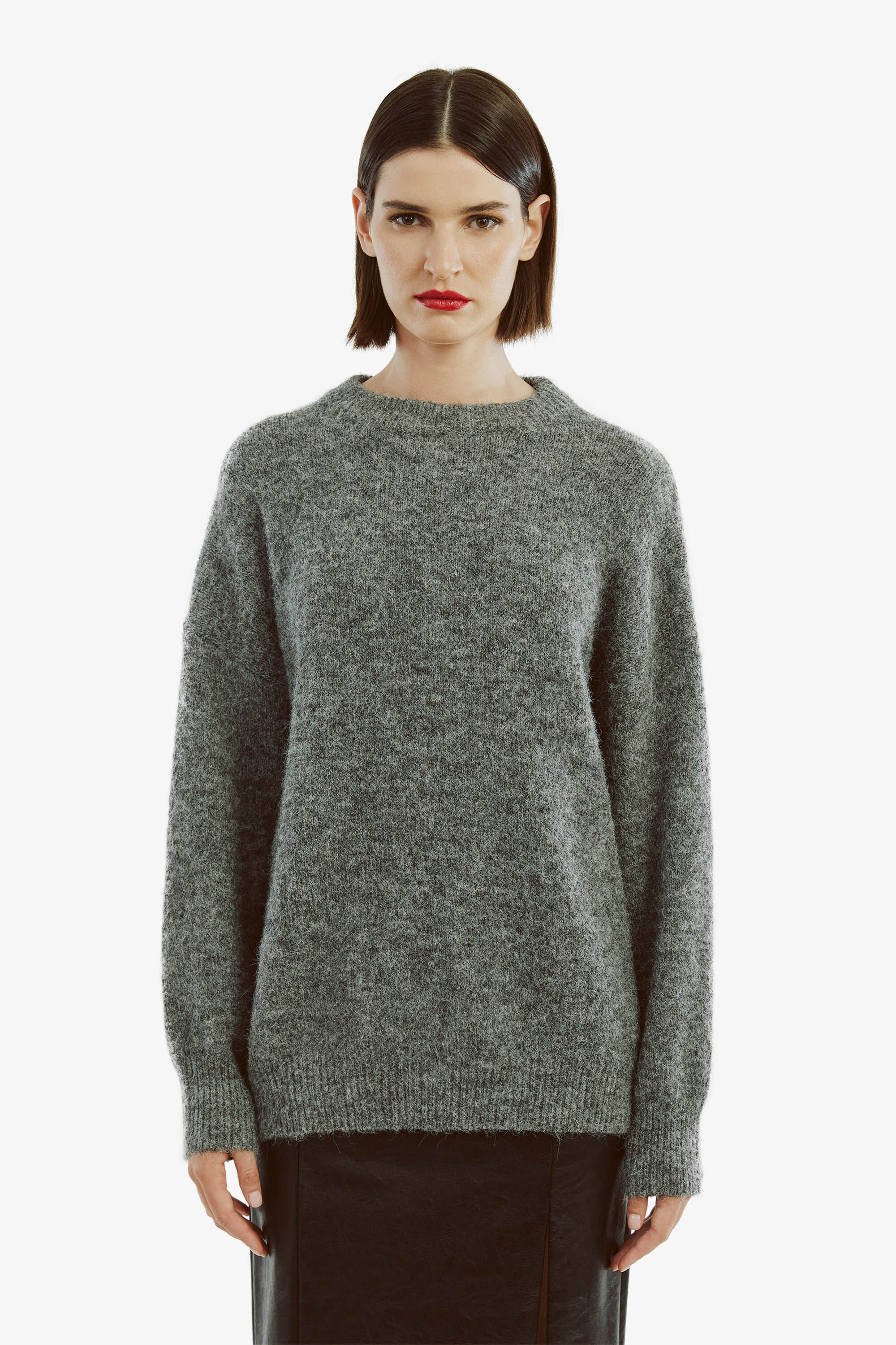 Taytum Knit Jumper In Grey Marle Bardot