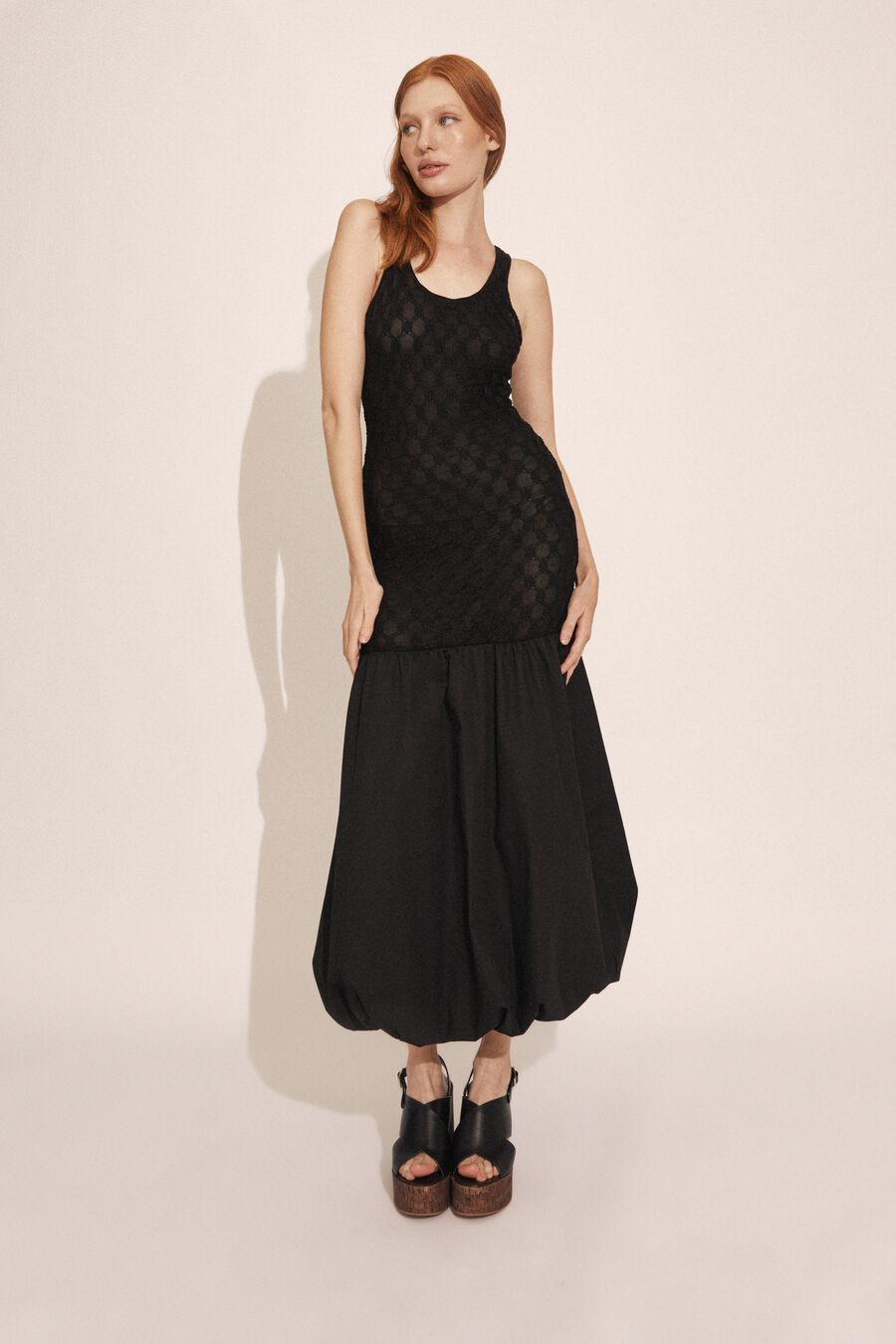 Melody Lace Poplin Maxi Dress