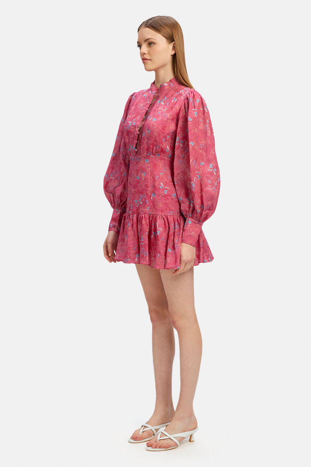NESSA FLORAL MINI DRESS in colour JET BLACK