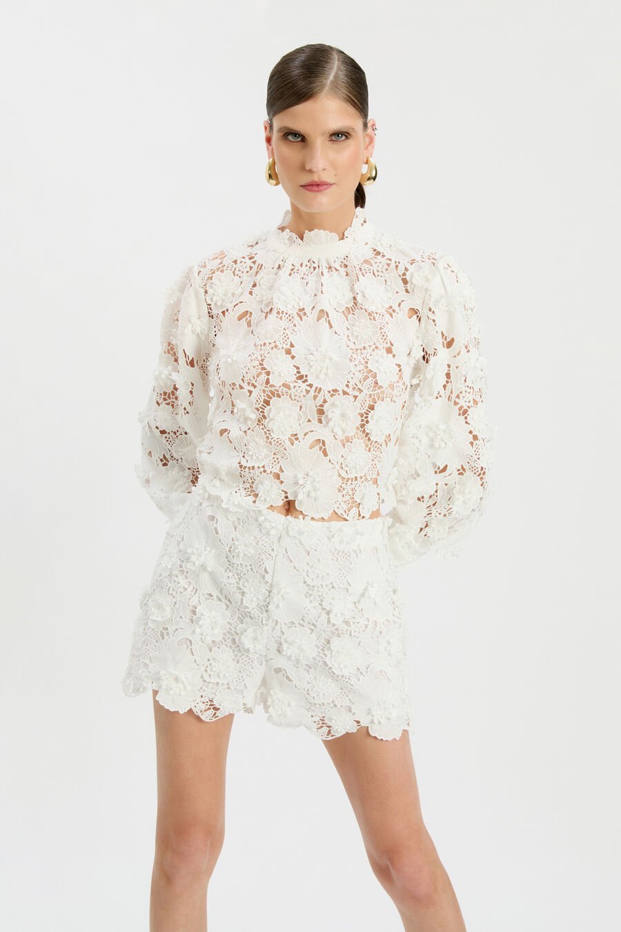 LACE GEORGIA TOP in colour Ivory