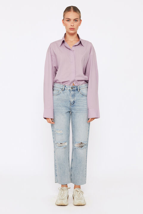 ESTHER MID RISE STRAIGHT JEAN in colour TRUE NAVY