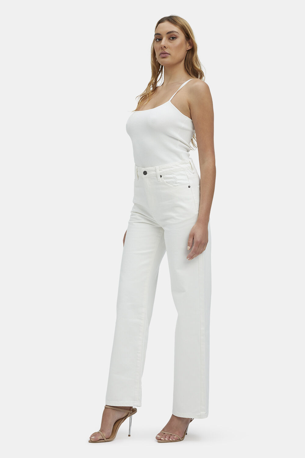 PIA STRAIGHT JEAN in colour CLOUD DANCER