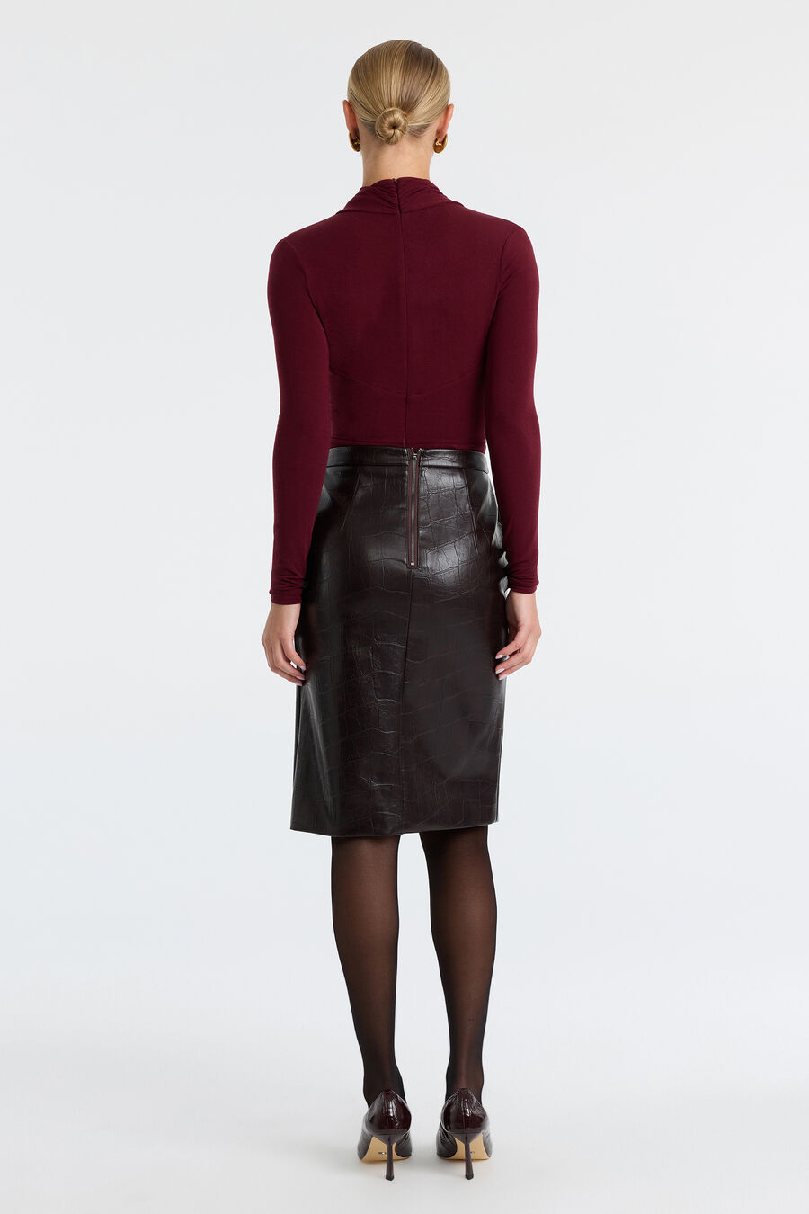 Rheba Vegan Croc Leather Skirt