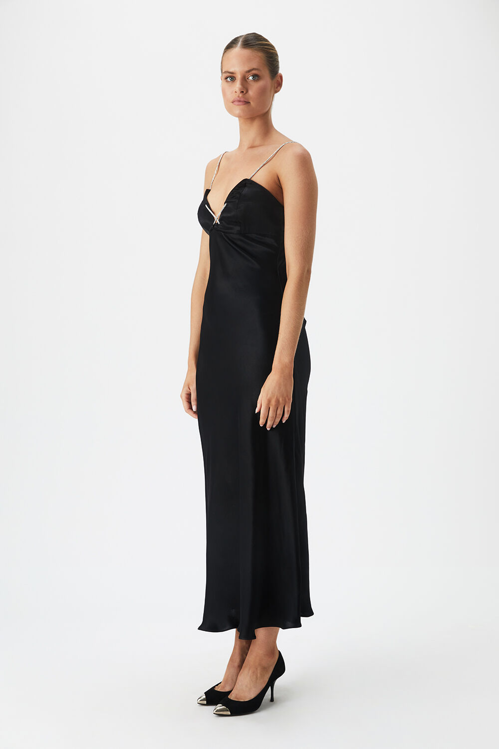 LILI MIDI DRESS in colour CAVIAR