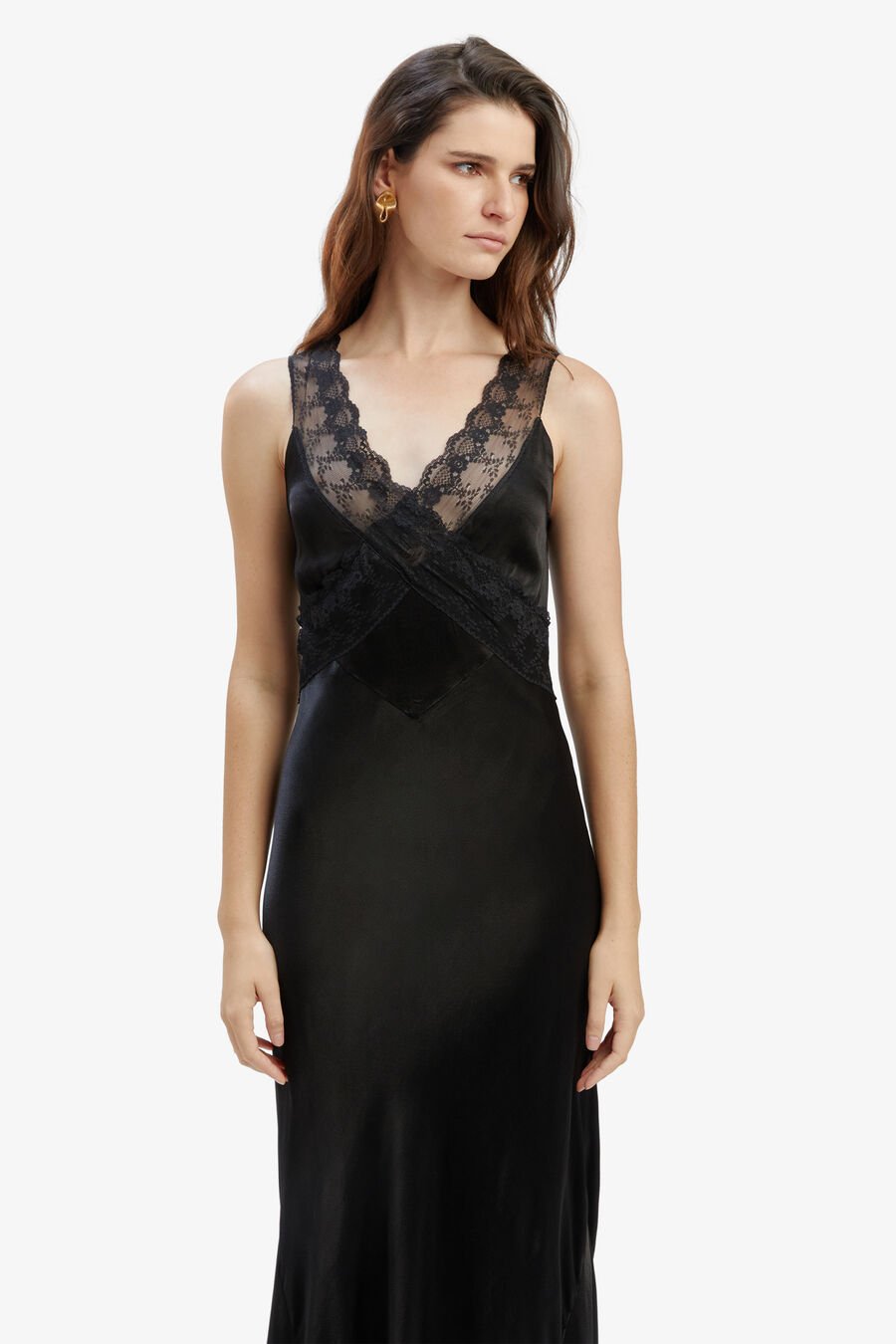 MENDEZ SLIP DRESS in colour BLACK