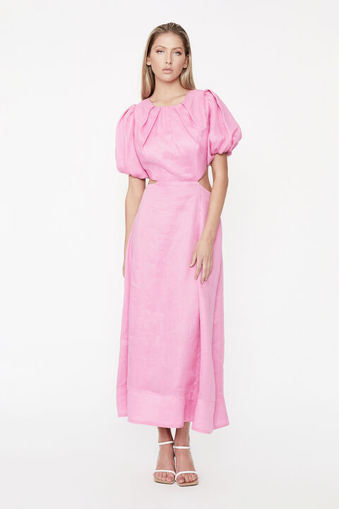 MALINA MIDI DRESS in colour FUCHSIA PURPLE