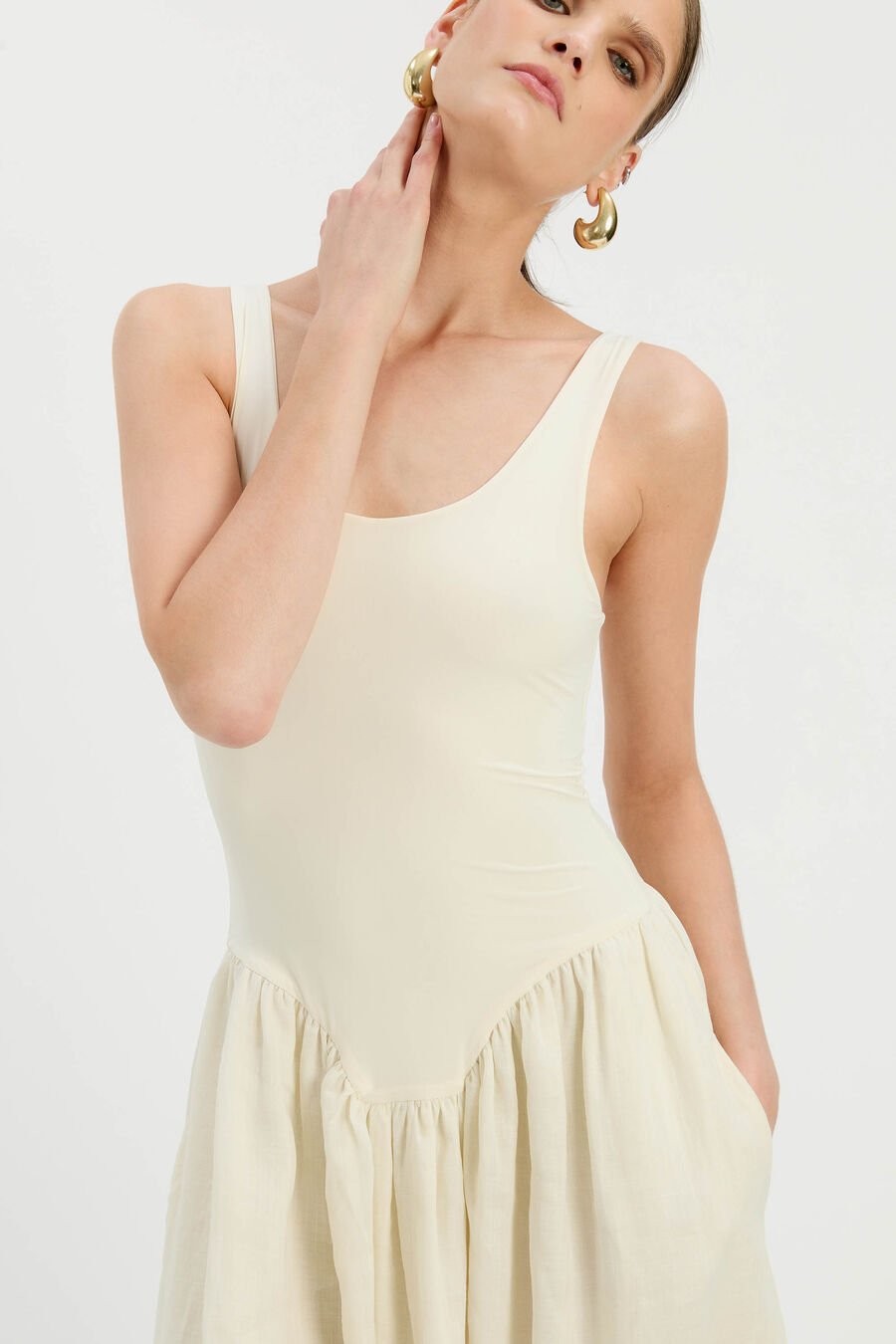 Lorie Scoop Neck Midi Dress