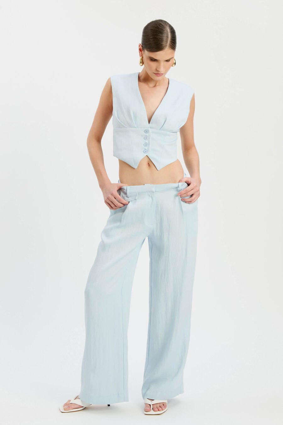 GEORDY HIPSTER PANT in colour Soft Blue