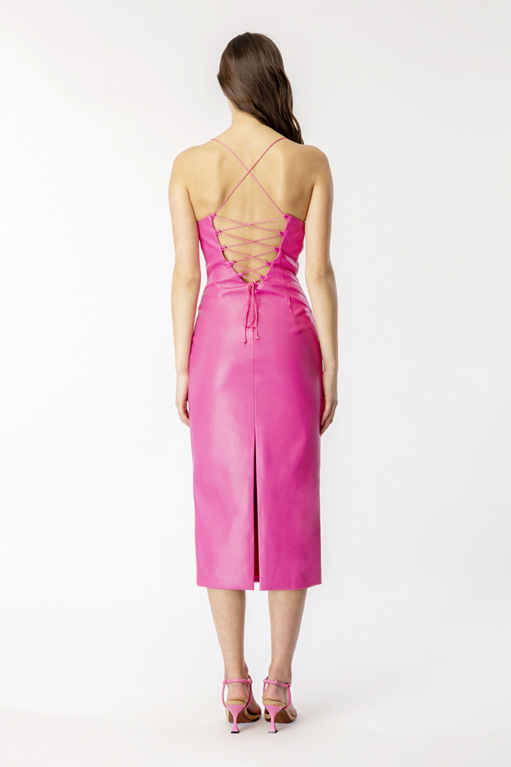 Leather outlet bardot dress