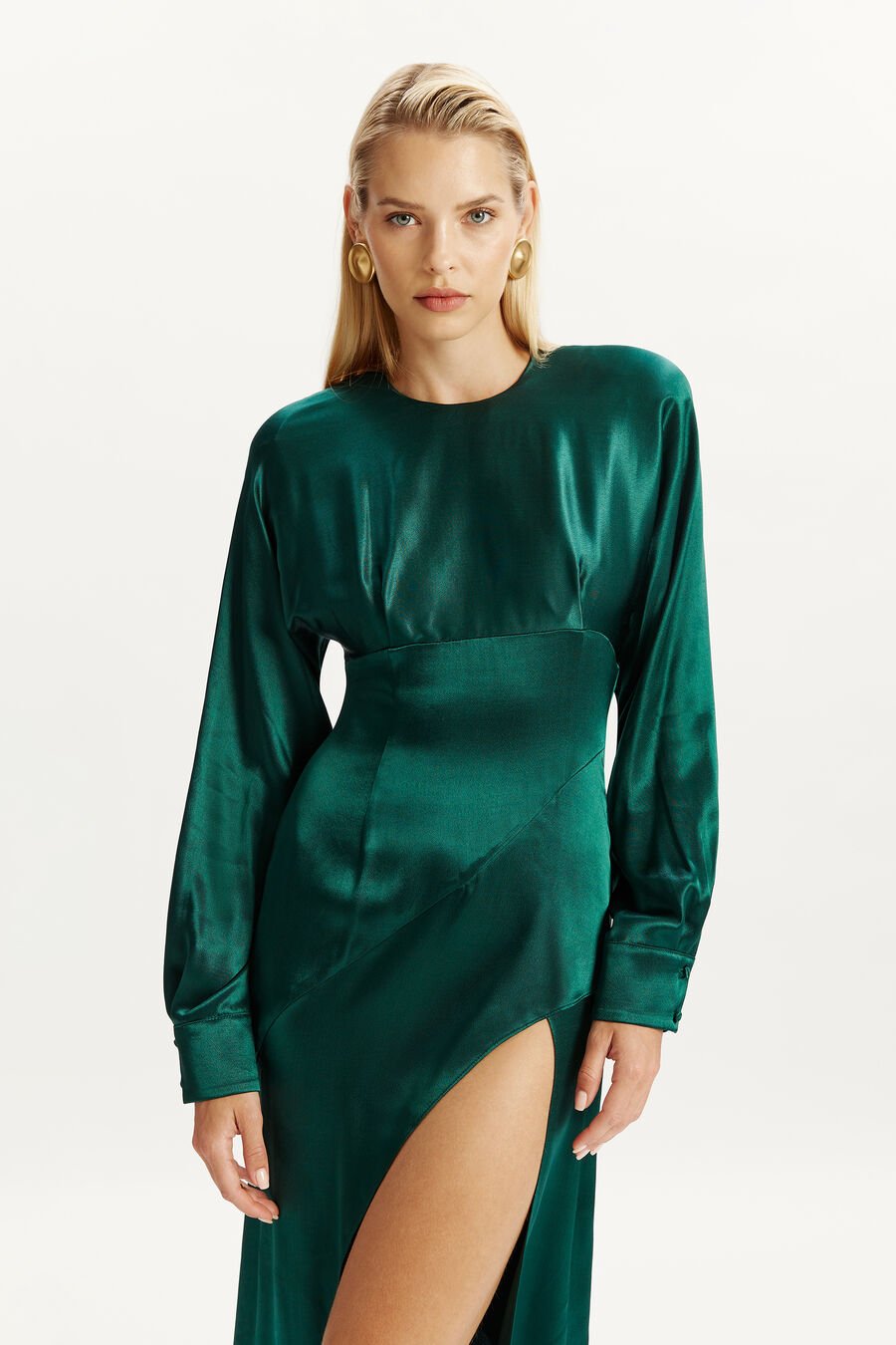 KARTIA LONG SLEEVE MAXI DRESS in colour EMERALD GR