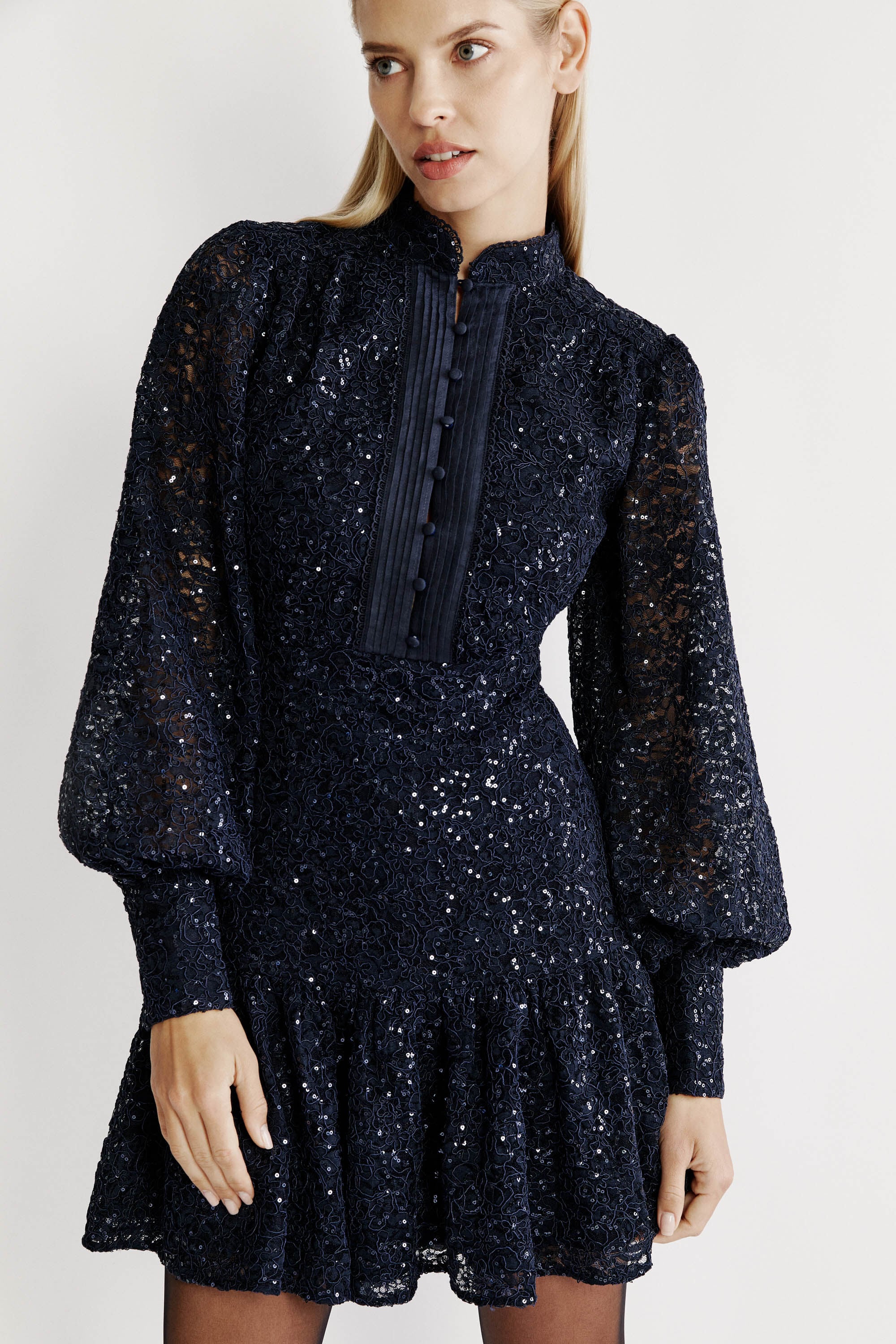 knee length dresses for ladies Lukea Long Sleeve Mini Dress | Navy | Womens
