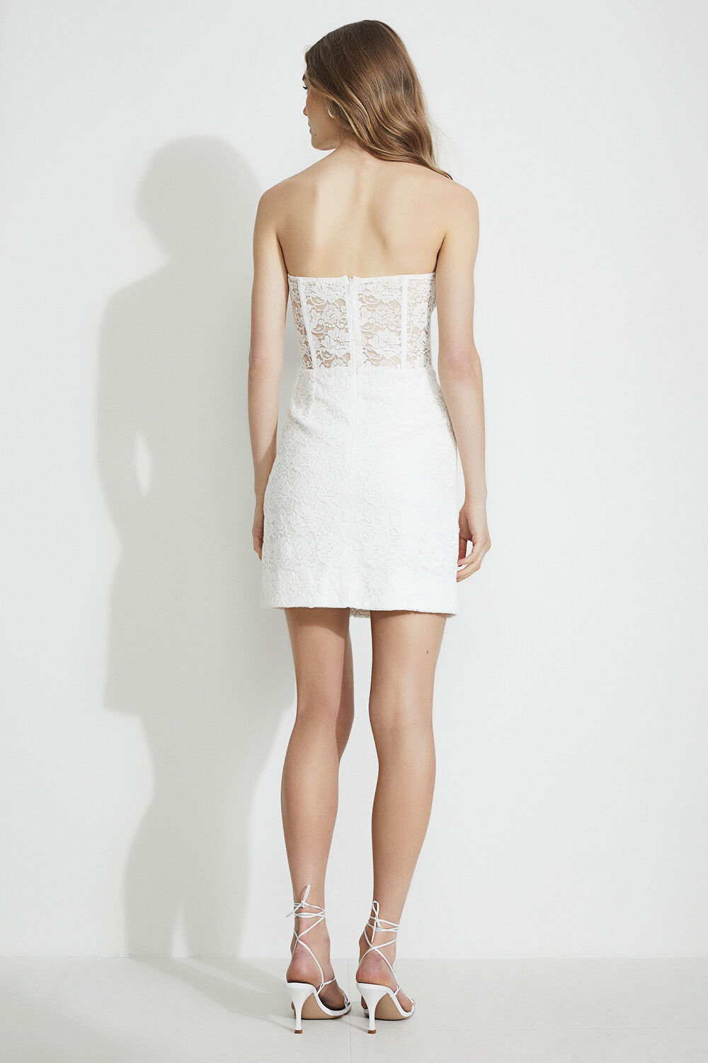 bardot lace corset cocktail dress